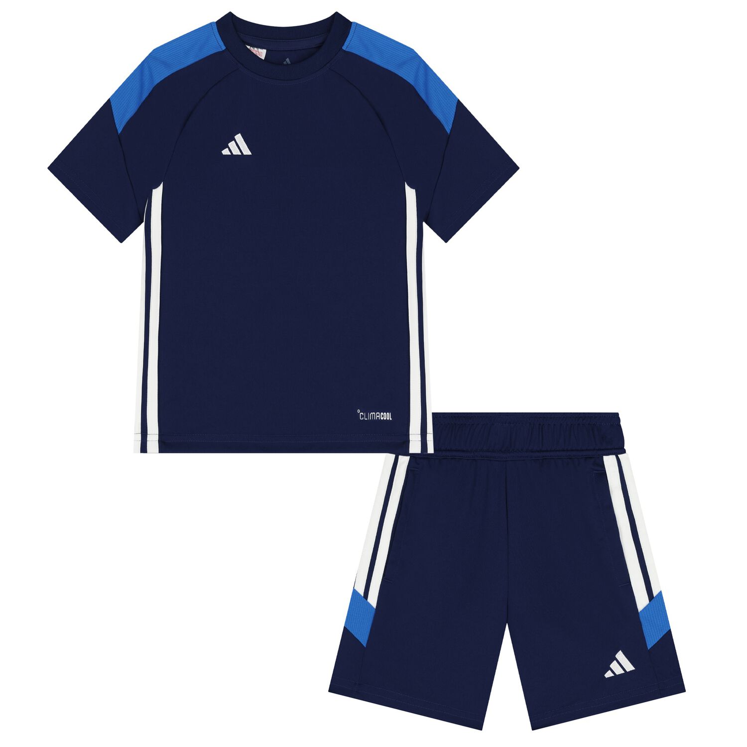 Boys Navy Blue Logo Shorts Set, 1, hi-res