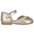 Younger Girls Gold Logo Shoes, 1, hi-res