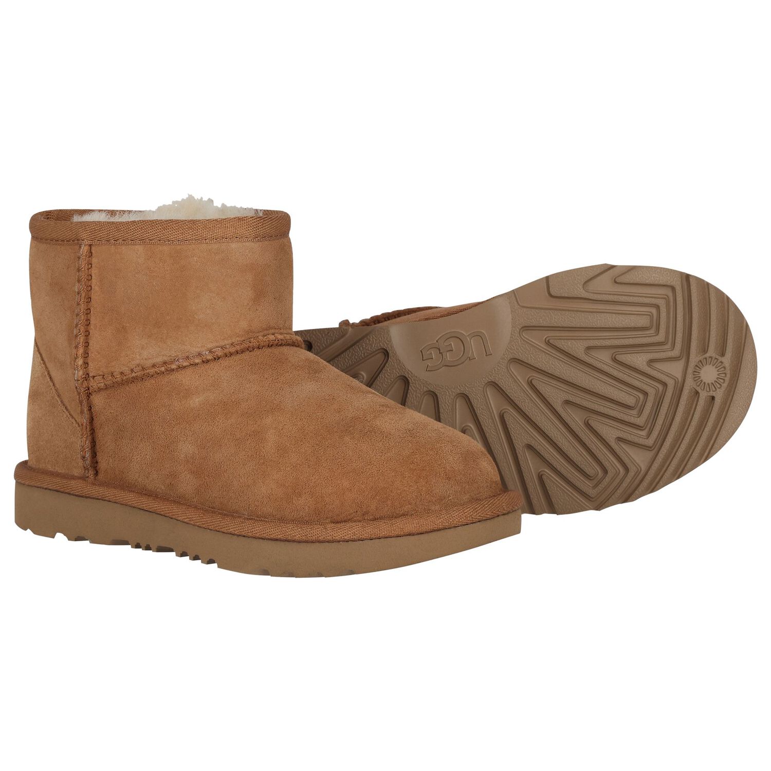 Chestnut Brown Classic Mini II Suede Boots, 2, hi-res