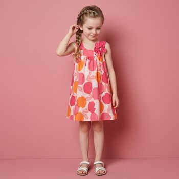 Younger Girls Pink & Orange Dress