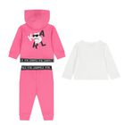 Younger Girls Pink & White Logo 3-Piece Tracksuit, 1, hi-res
