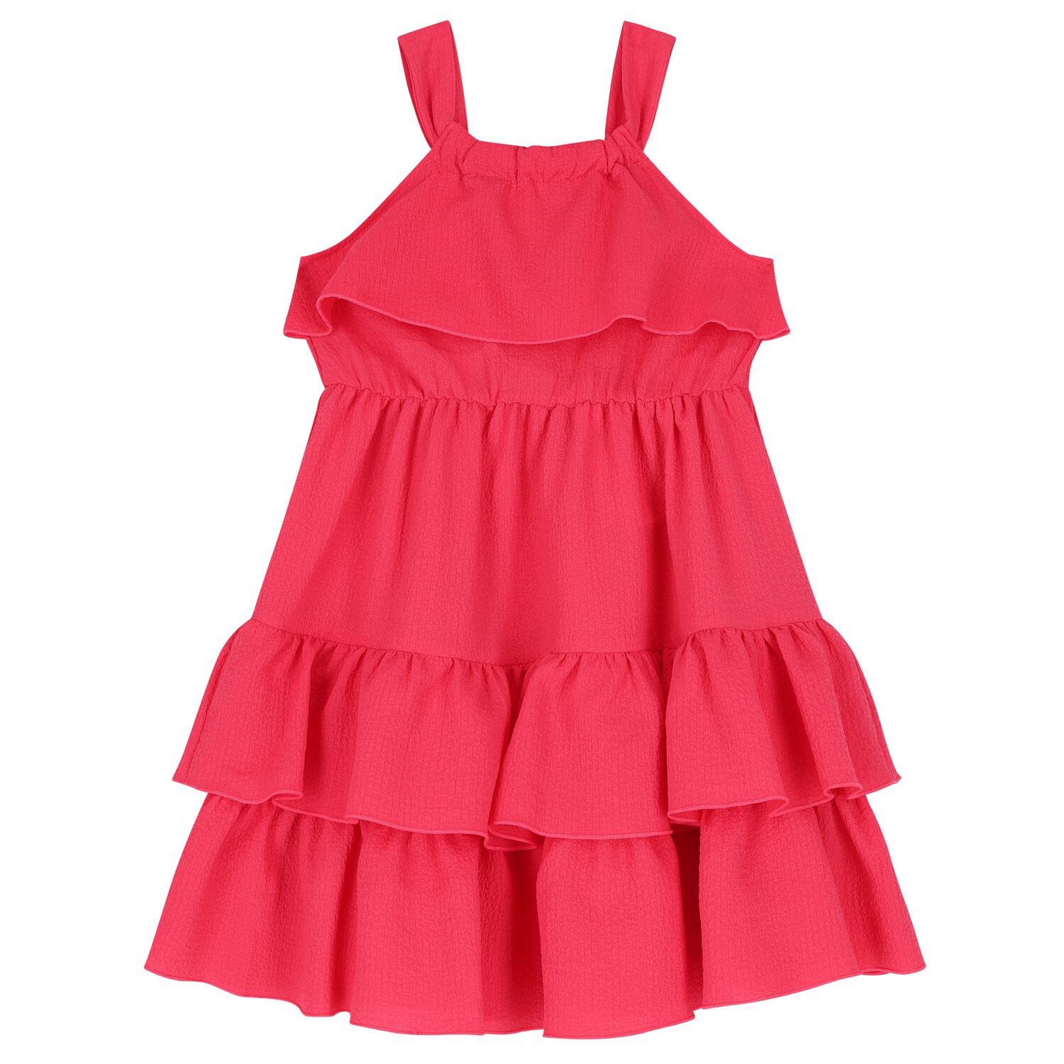 Girls Pink Tiered Dress, 1, hi-res