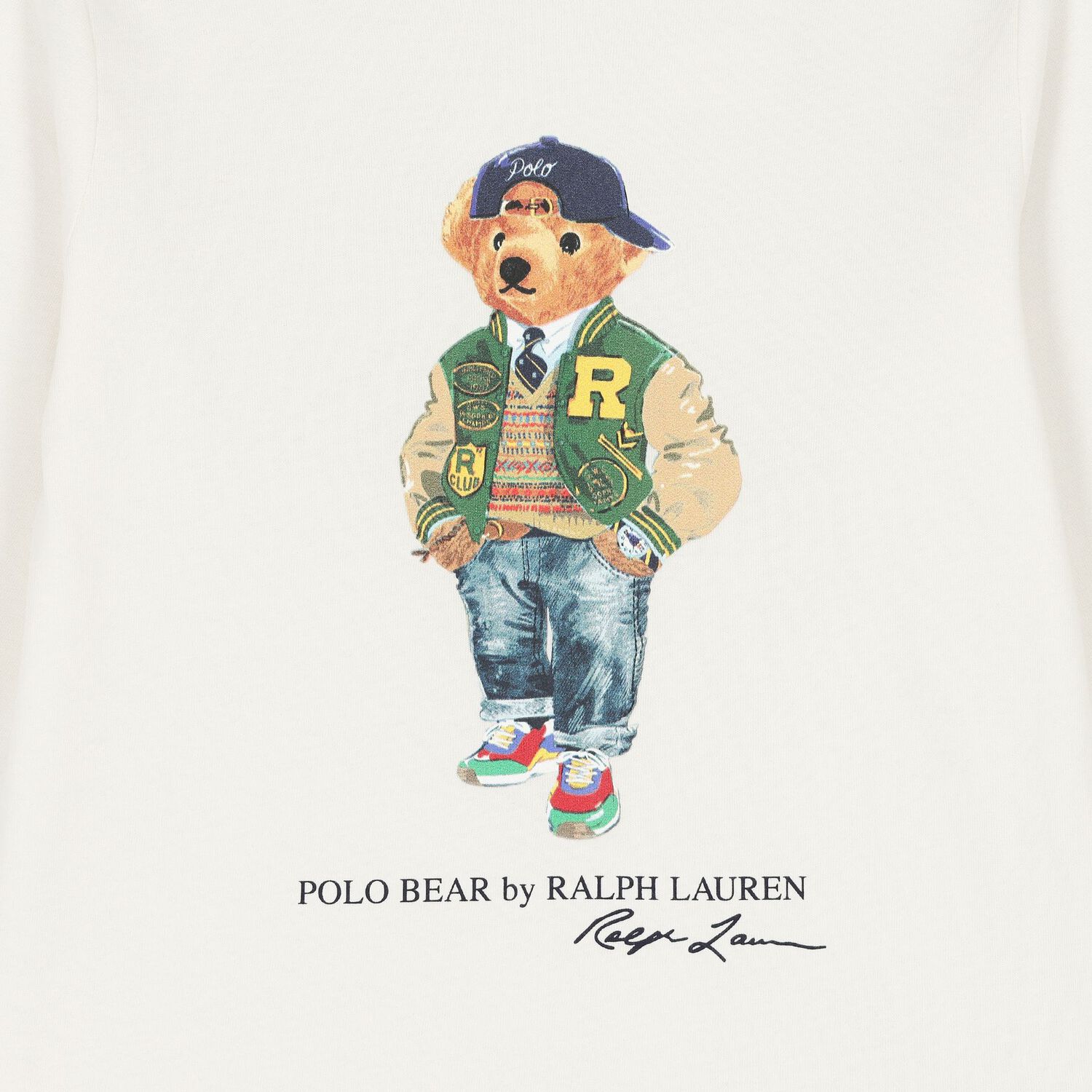 Boys Ivory Polo Bear Long Sleeve Top, 1, hi-res image number null