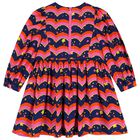 Girls Navy Blue, Orange & Pink Dress, 1, hi-res