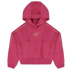 Girls Pink Logo Hooded Top, 2, hi-res