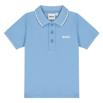 Younger Boys Blue Logo Polo Shirt