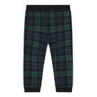 Baby Boys Black & Green Polo Bear Tartan Trouser Set, 1, hi-res