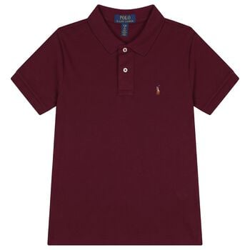 Boys Burgundy Logo Polo Shirt