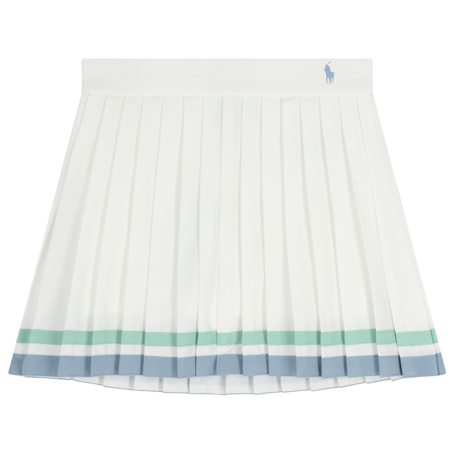 Girls White Logo Pleated Skirt, 1, hi-res