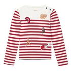 Girls Red & White Striped Top, 1, hi-res