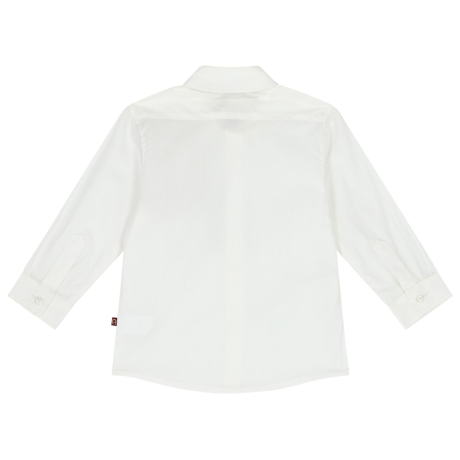 Younger Boys White & Beige Logo Shirt, 1, hi-res