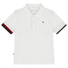 Baby Boys White Logo Polo Shirt, 1, hi-res