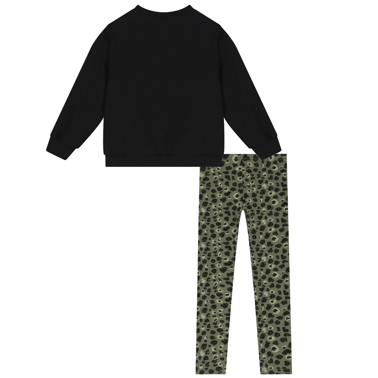 Girls Black & Green Leggings Set, 1, hi-res image number null