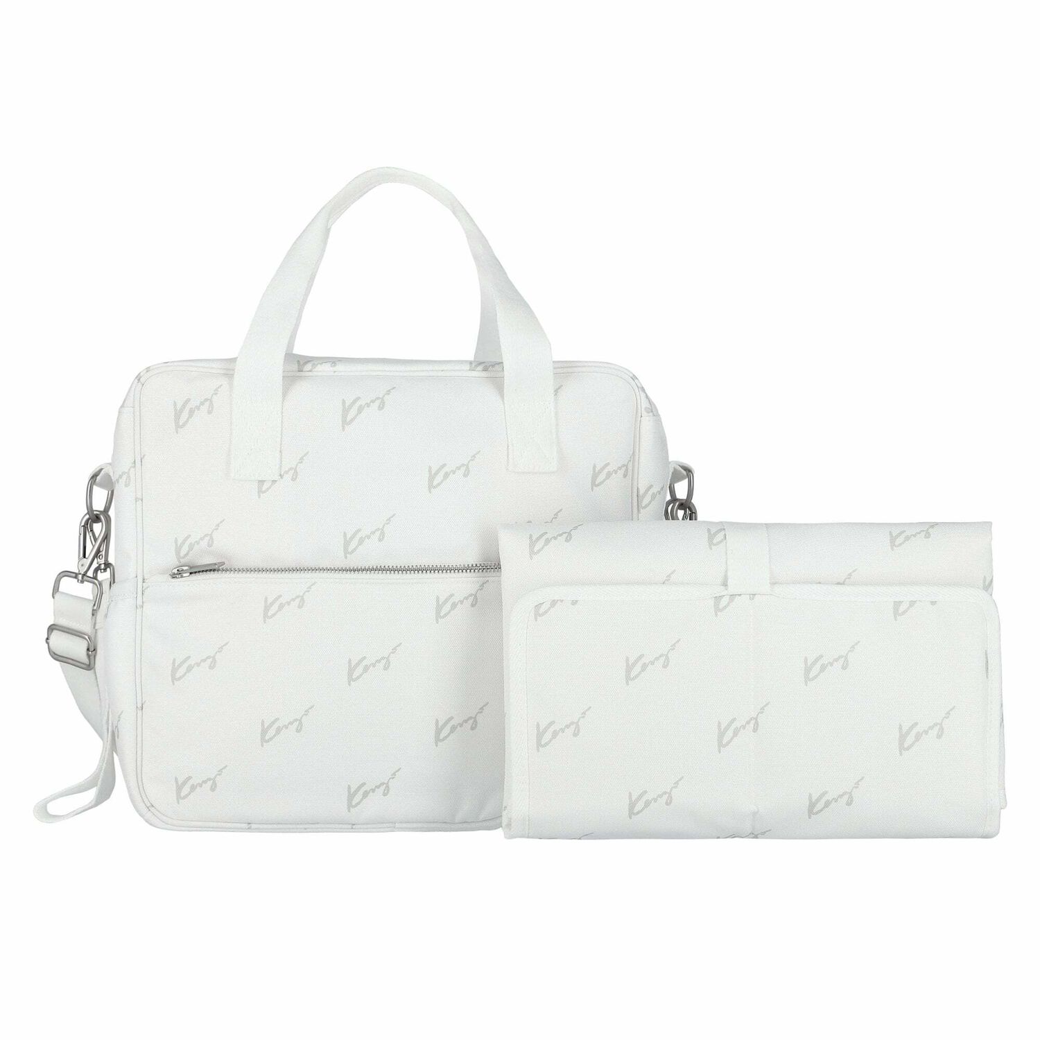 KENZO KIDS White Grey Logo Baby Changing Bag Junior Couture