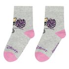 Girls Purple, Grey & White Disney Logo Socks ( 3-Pack ), 1, hi-res