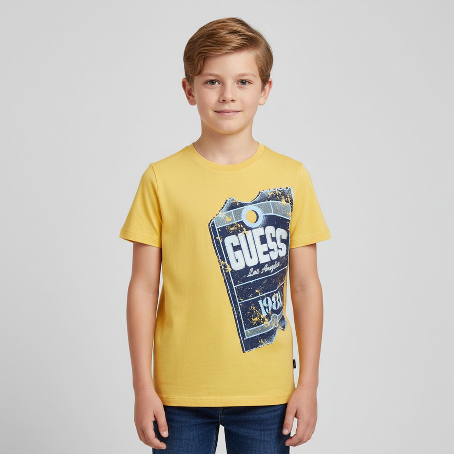 Boys Yellow Logo T-Shirt, 2, hi-res