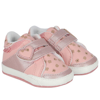 Baby Girls Pink Heart Pre Walker Shoes
