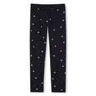 Girls Black Daisy Logo Leggings, 1, hi-res
