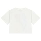 تيشيرت بناتي باللون العاجي مزين بالزهور, 1, hi-res