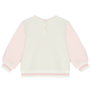Baby Girls Ivory & Pink Teddy Sweatshirt