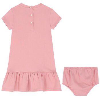 Baby Girls Pink POLO Logo Dress Set