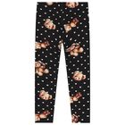 Girls Ivory & Black Teddy Bear Leggings Set, 1, hi-res