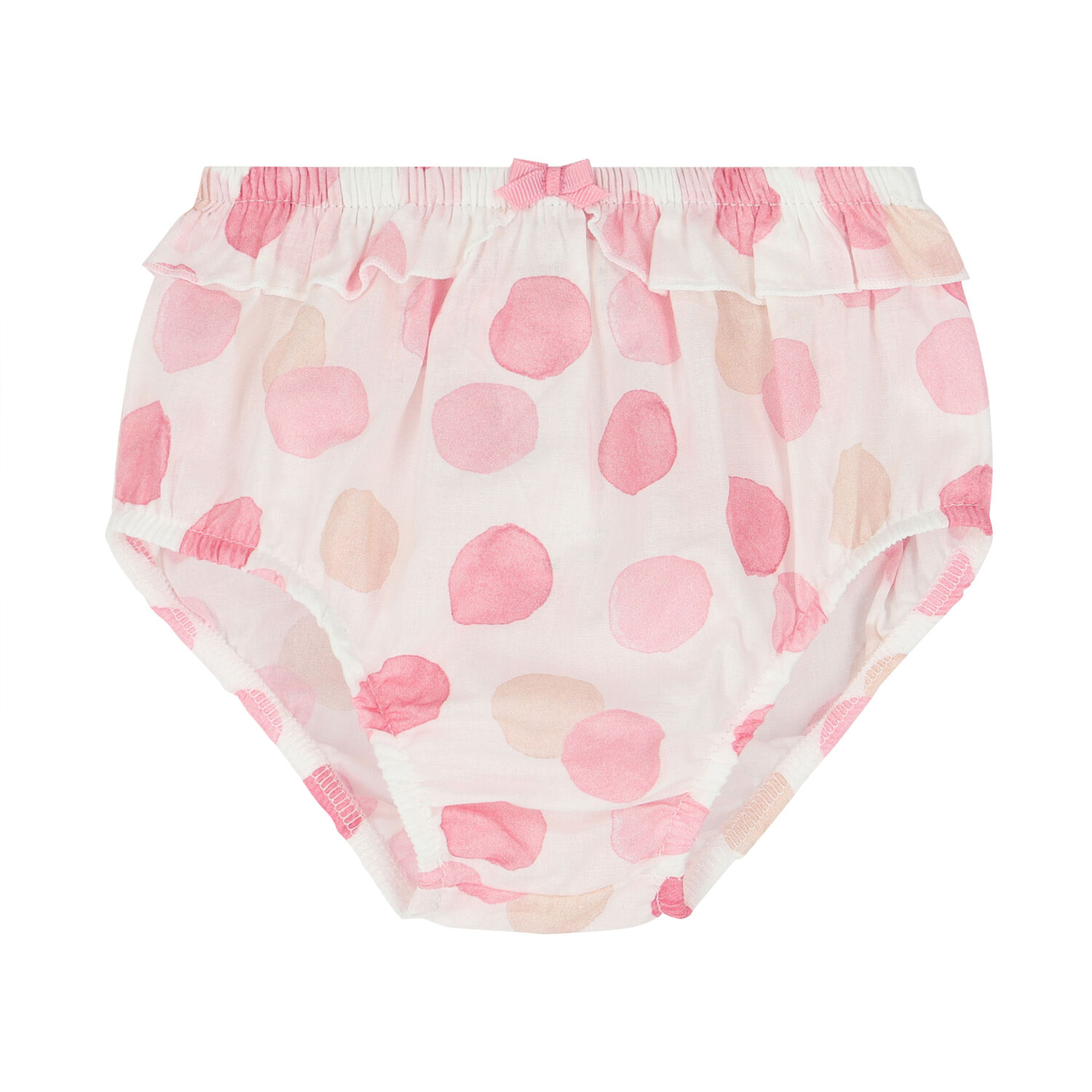 Baby Girls Ivory Polka Dots Dress, 1, hi-res