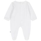 Baby Boys White Logo Babygrow, 1, hi-res