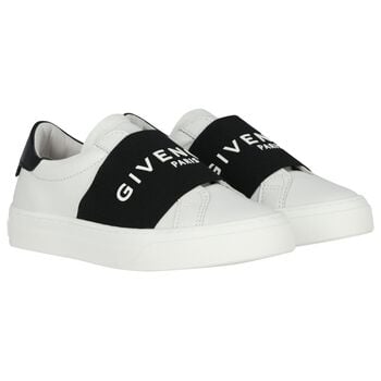 White & Black Logo Trainers