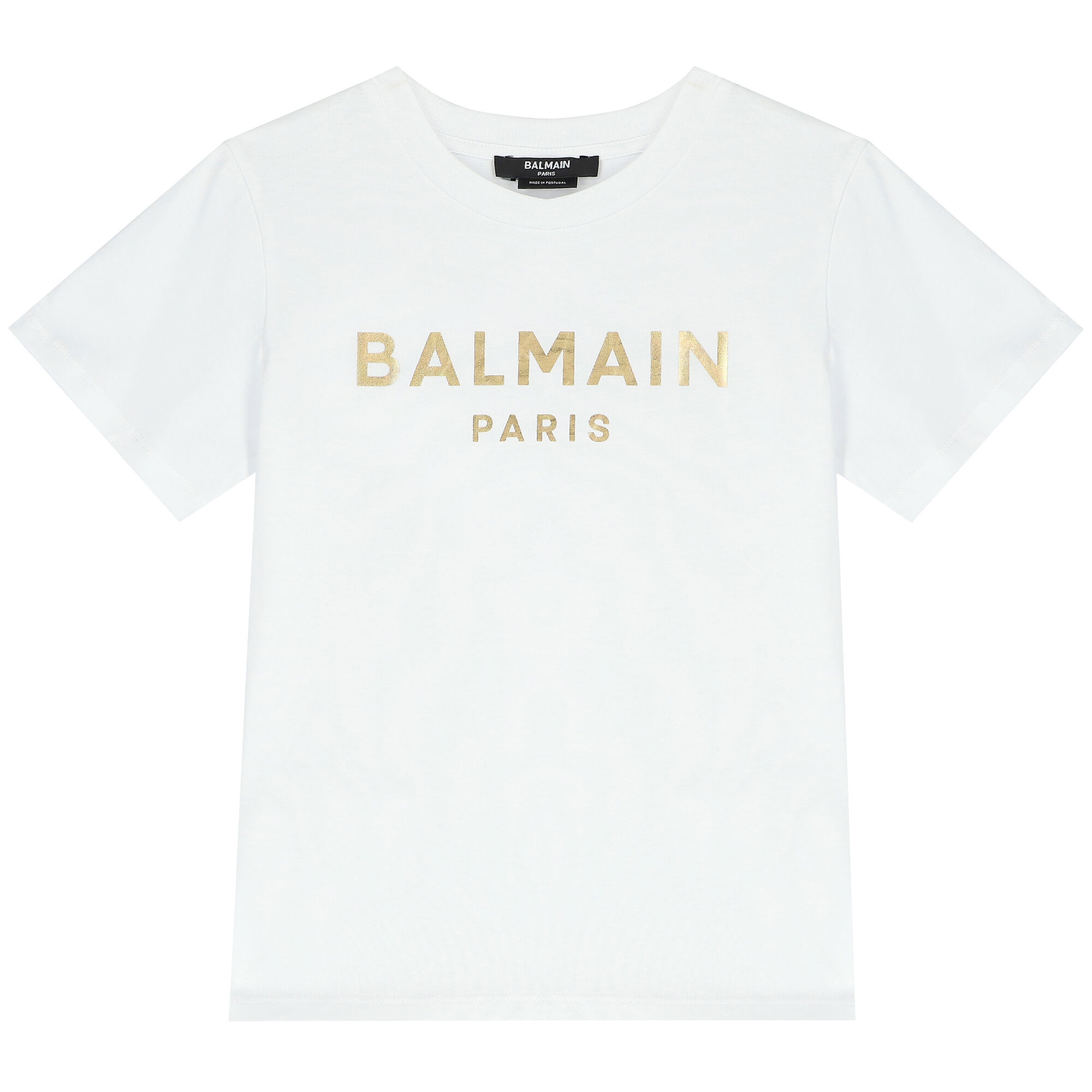 White and gold store balmain t shirt