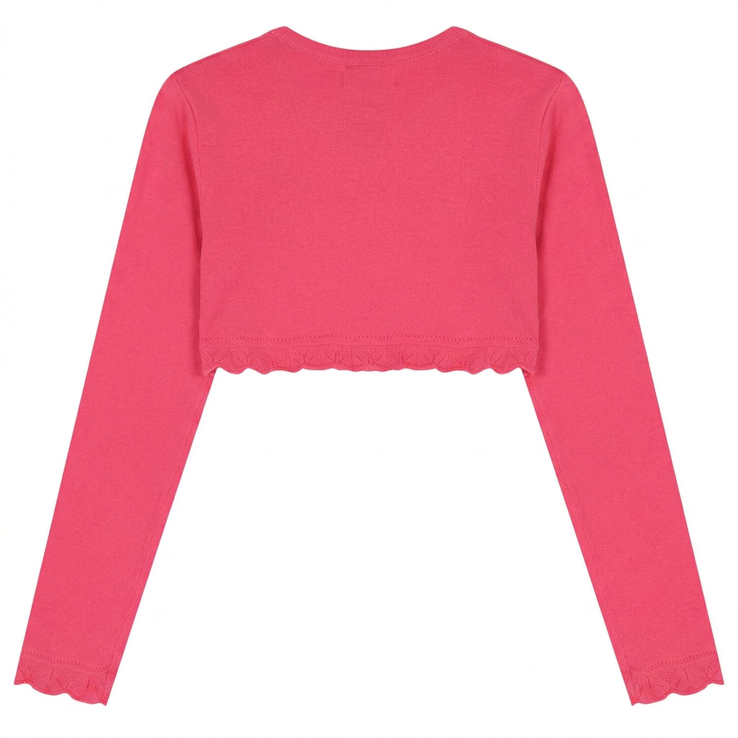 Girls Pink Bolero Knit Cardigan, 4, hi-res