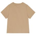 Beige Check Logo T-Shirt, 1, hi-res