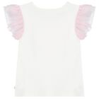 طقم تنورة باللون الأبيض والوردي للبنات, 1, hi-res