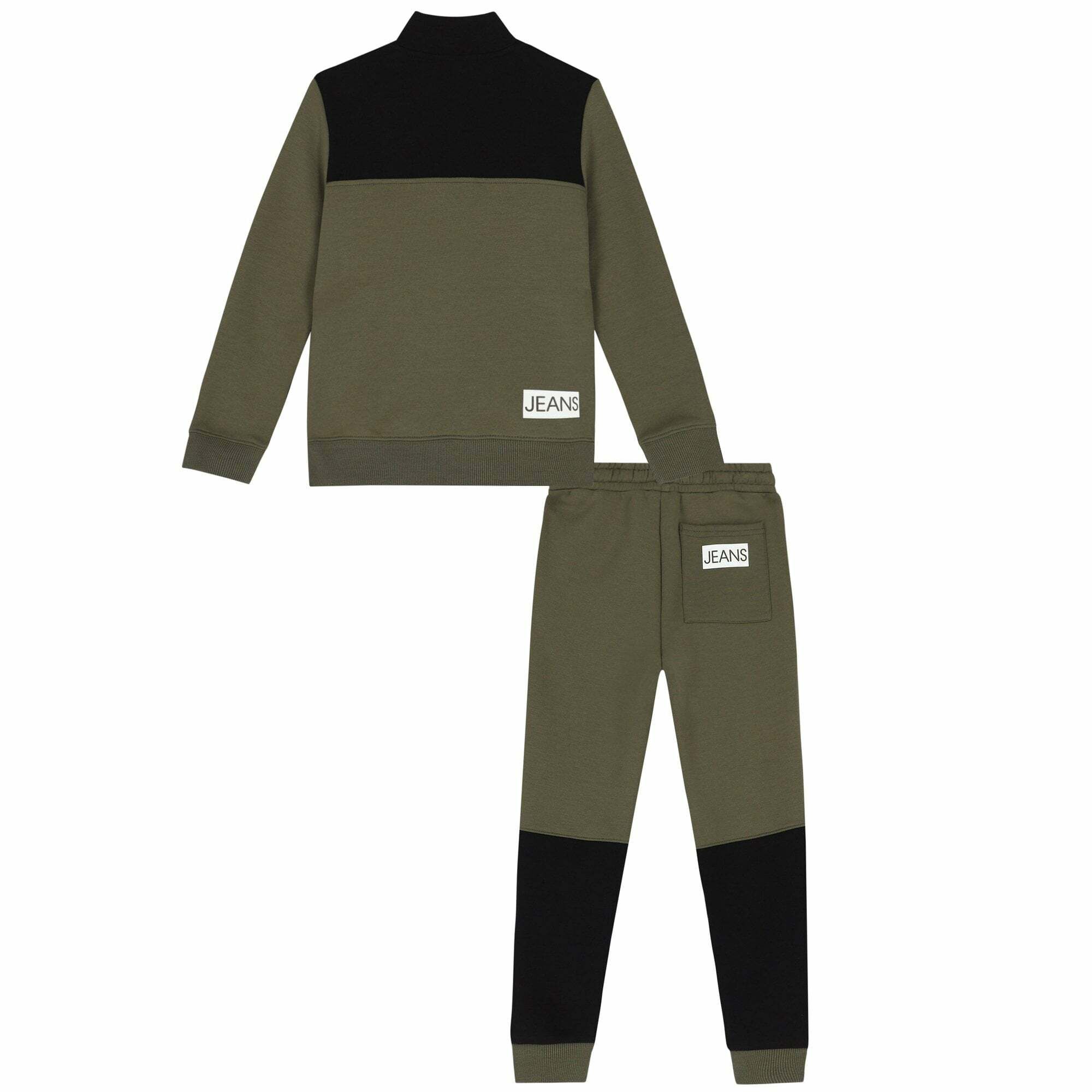 Calvin Klein Boys Khaki and Black Logo Tracksuit Junior Couture USA