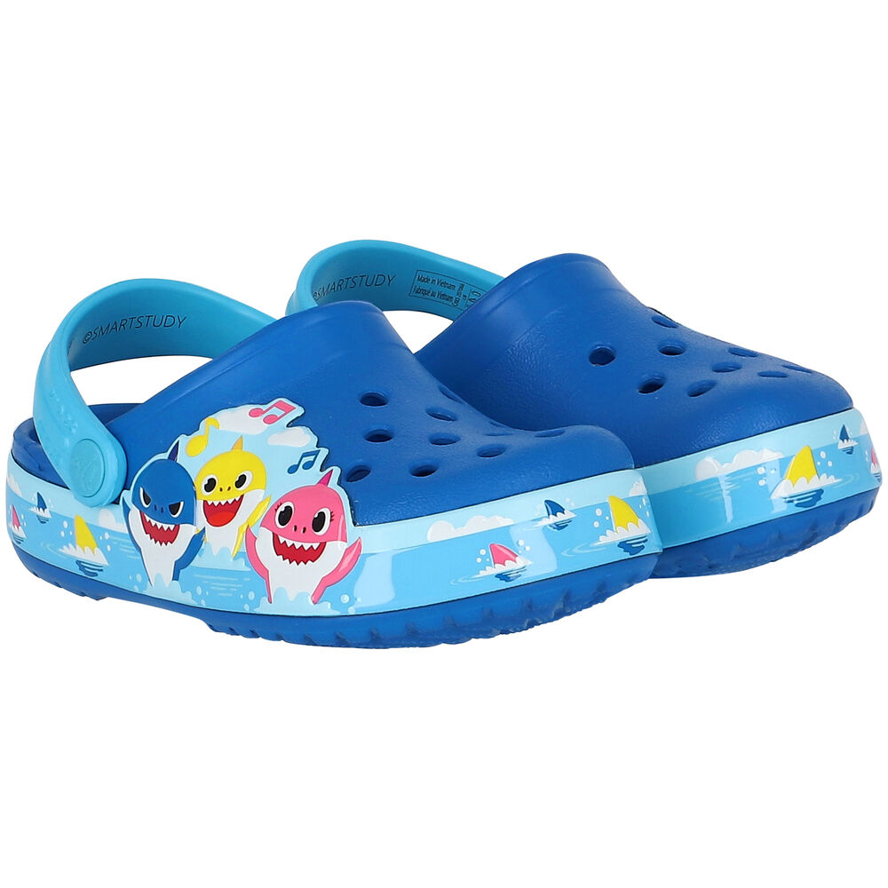 Crocs Blue Baby Shark Classic Clogs Sandals | Junior Couture USA