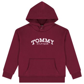 Boys Red Logo Hooded Top