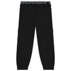 Boys Black Logo Joggers, 1, hi-res