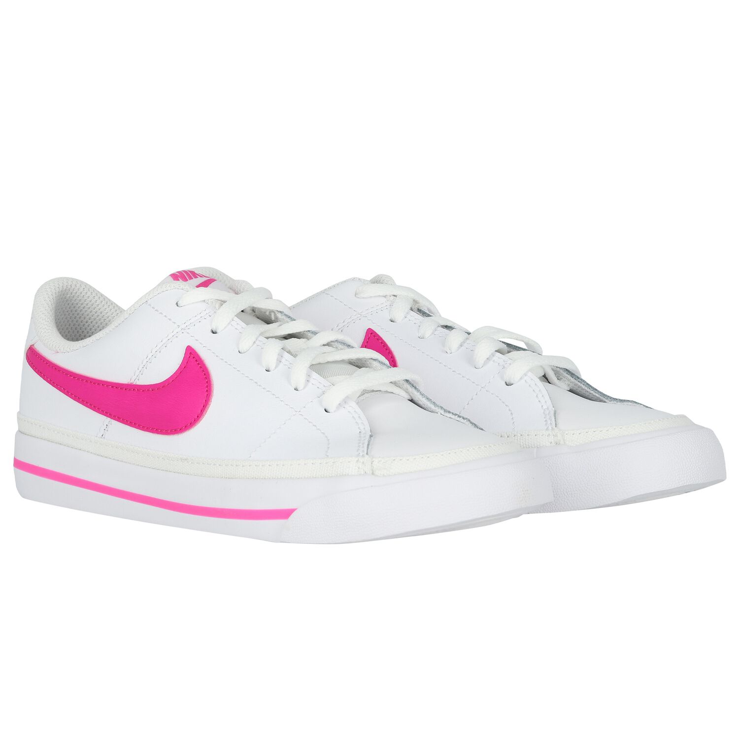 Nike Kids Girls White Pink Court Legacy Trainers Junior