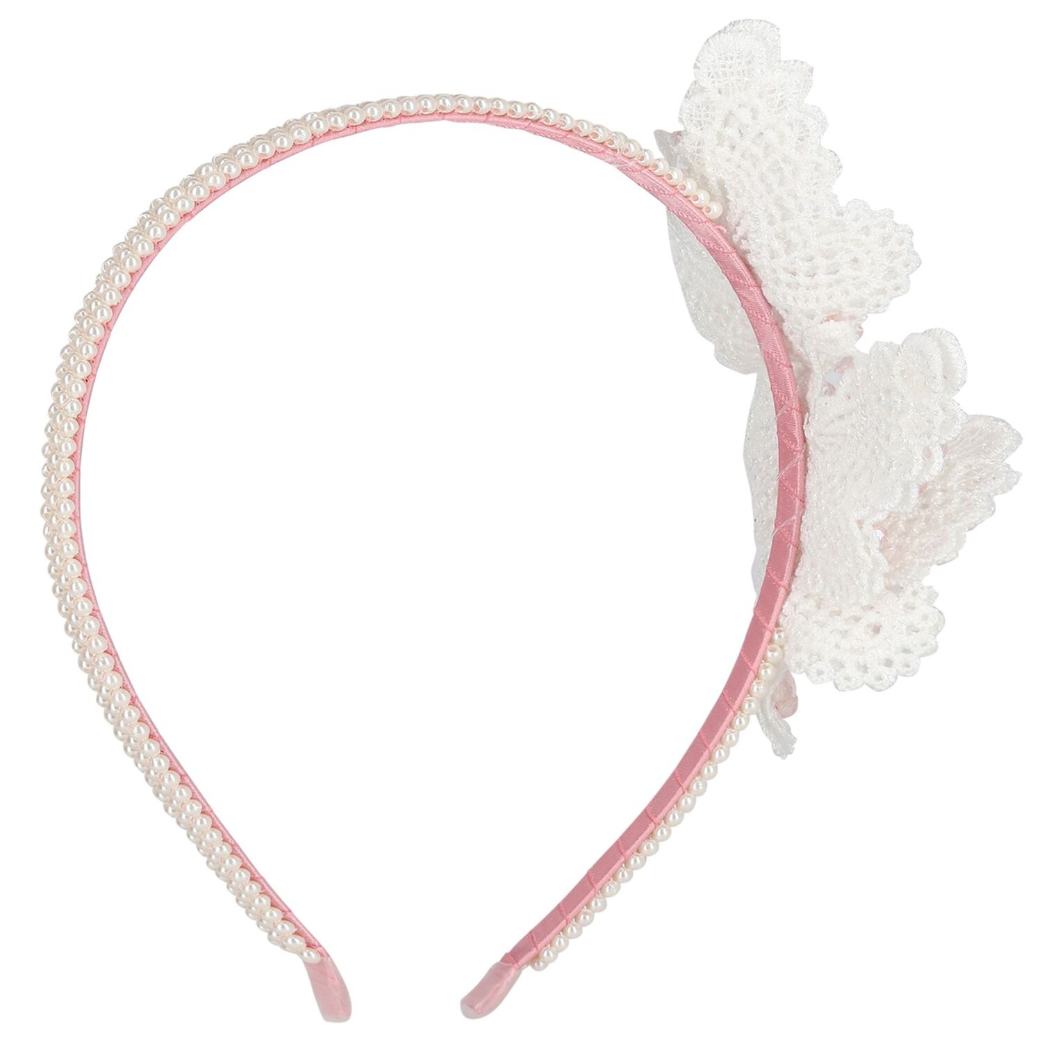 عصابة رأس على شكل فراشة مزخرفة باللونين الأبيض والوردي للفتيات, 2, hi-res