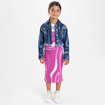 Girls White Embroidered Logo T-Shirt