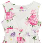 فستان بنات مزين بالزهور باللون الابيض , 3, hi-res