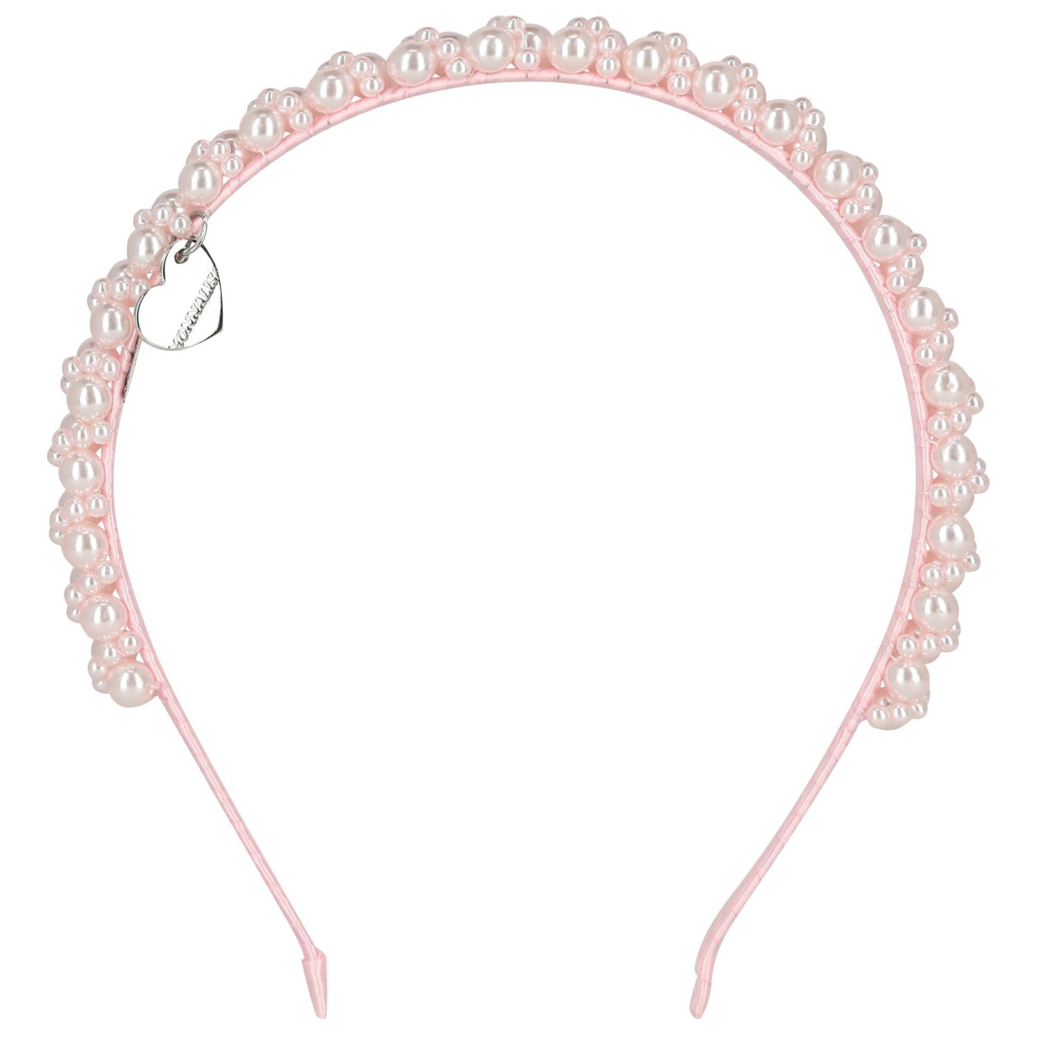 Girls Pink Embellished Pearl Headband, 2, hi-res