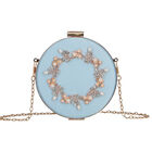 Girls Blue & Gold Embellished Satin Bag, 1, hi-res