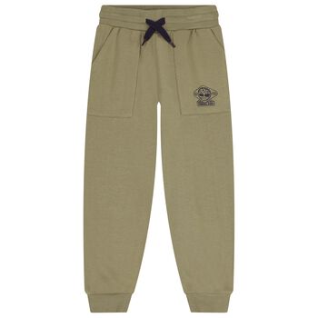 Boys Green Logo Joggers