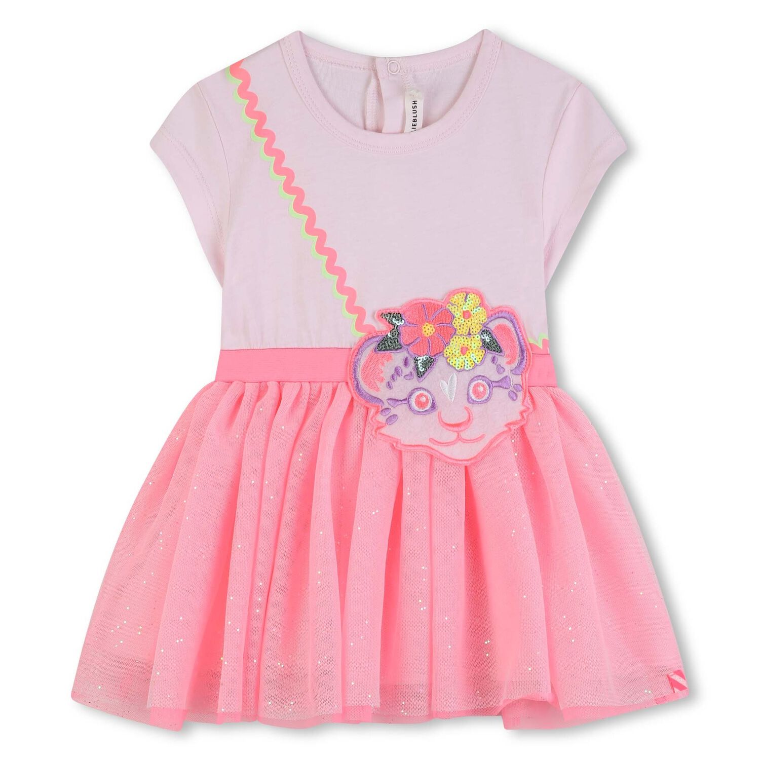 Younger Girls Pink Cat Dress, 1, hi-res