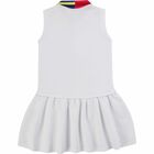 Girls White Logo Dress, 1, hi-res