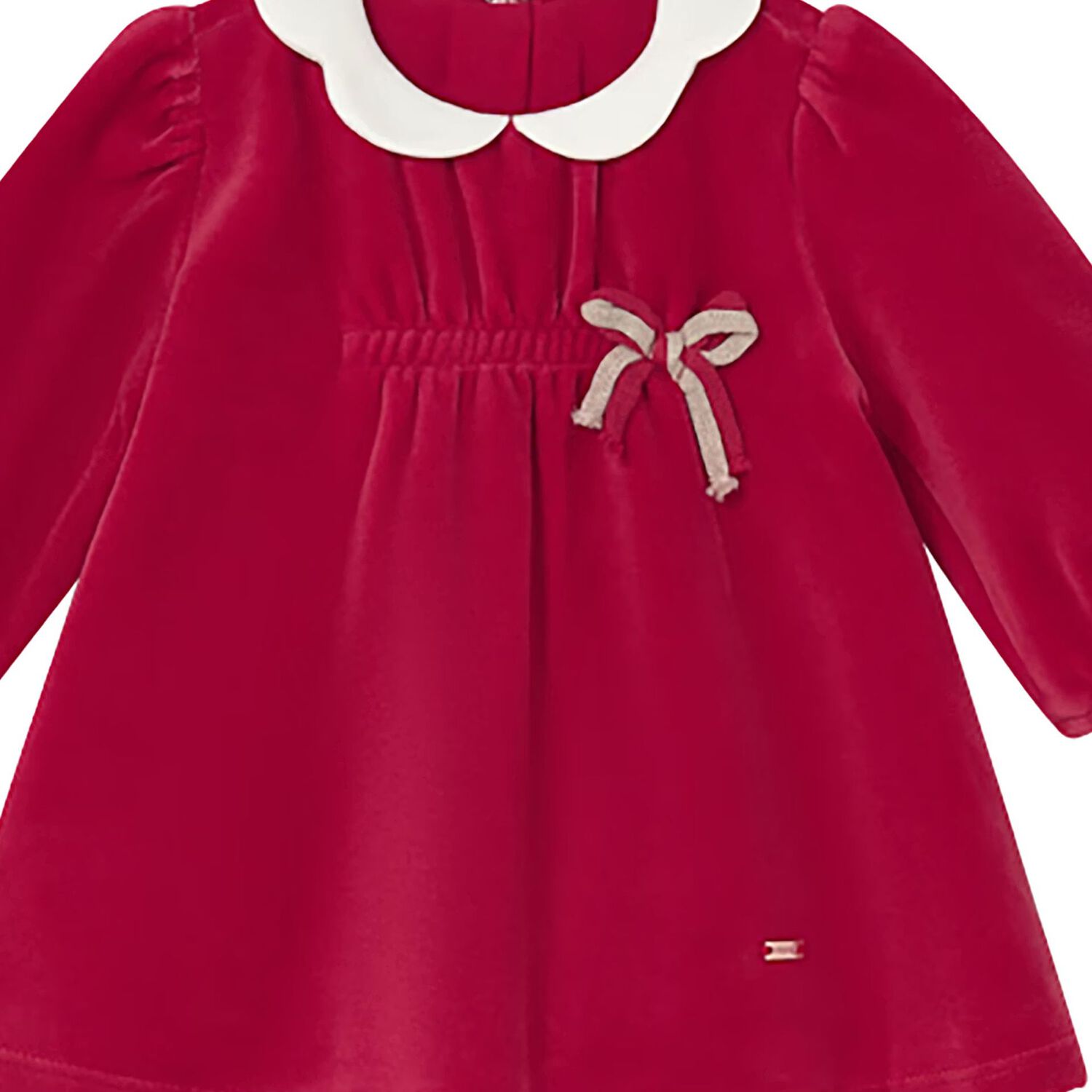 Baby Girls Red Bow Dress, 1, hi-res image number null