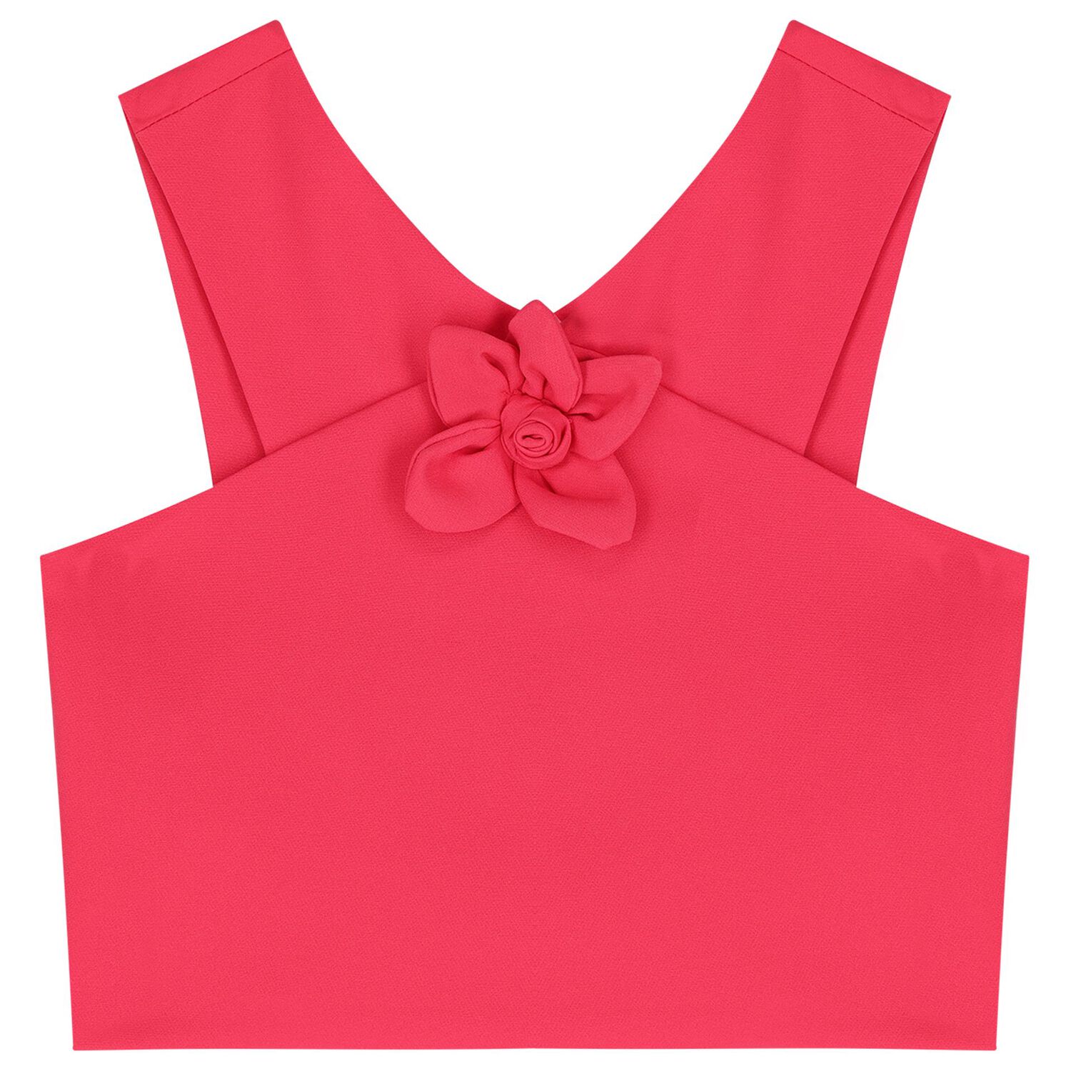 Girls Pink Crepe Flower Shorts Set, 1, hi-res