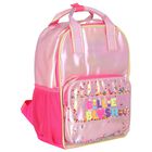 Girls Pink Logo Backpack ( 35cm ), 1, hi-res