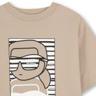 Boys Beige Ikon Karl Logo T-Shirt, 1, hi-res